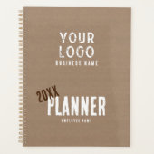 Custom rustieke charme kraft papier werknemer bedr planner (Voorkant)