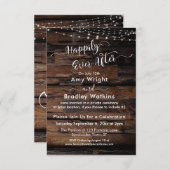 Custom - rustieke houten lichten gelukkig ooit daa kaart (Voorkant / Achterkant)