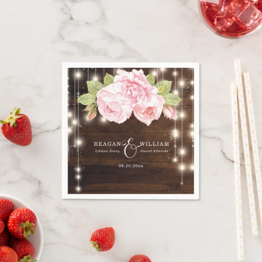 Custom rustieke houten string verlichting Rozen br Servet (Insitu)