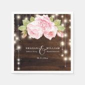 Custom rustieke houten string verlichting Rozen br Servet (Voorkant)