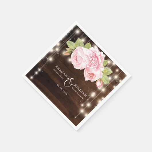 Custom rustieke houten string verlichting Rozen br Servet (Hoek)