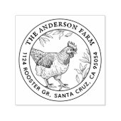 Custom rustieke kippenschets Boerderij adres Zelfinktende Stempel (Design)