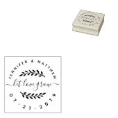 Custom rustieke script laat liefde groeien bruilof rubberstempel (Gestempeld)