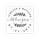 Custom rustieke script laat liefde groeien bruilof rubberstempel (Afrduk)