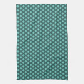 Custom rustieke witte polka stippen Blauwgroen bla Theedoek (Verticaal)
