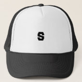 Custom S Monogram Handsome-Pet in wit en zwart Trucker Pet (Voorkant)