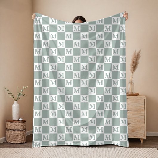 Custom Sage Baby Blanket Gift for Her, Girl or Boy Fleece Deken