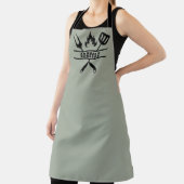 Custom Sage Green Grilling Apron Schort (Insitu)