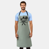 Custom Sage Green Grilling Apron Schort (Gedragen)