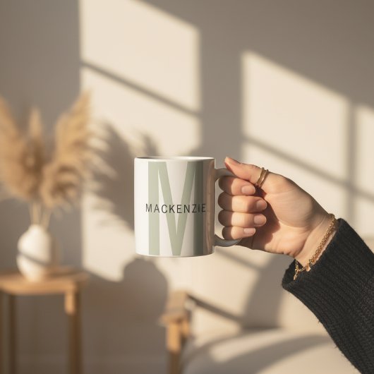 Custom Sage Monogram Mug for Mother’s Day Gift Koffiemok