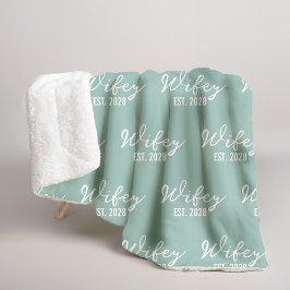 Custom Sage Sherpa Blanket for Wifey & Hubby Gift Sherpa Deken