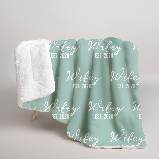 Custom Sage Sherpa Blanket for Wifey & Hubby Gift Sherpa Deken