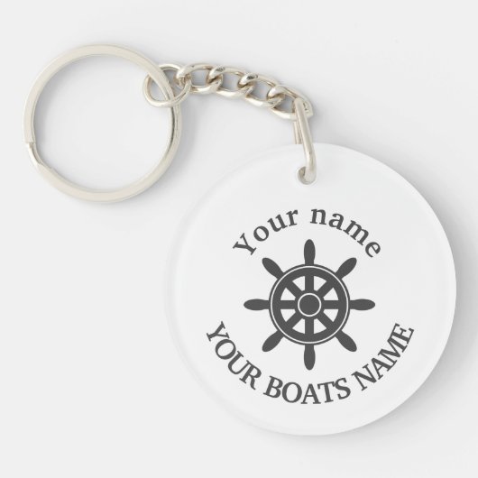 Custom sailing boat name nautical keychain (Voorkant)