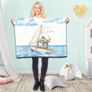 Custom Sailor Teddy Bear Fleece Deken