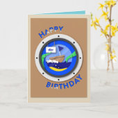 Custom Sailor Verjaardag Kaart (Gele Bloem)