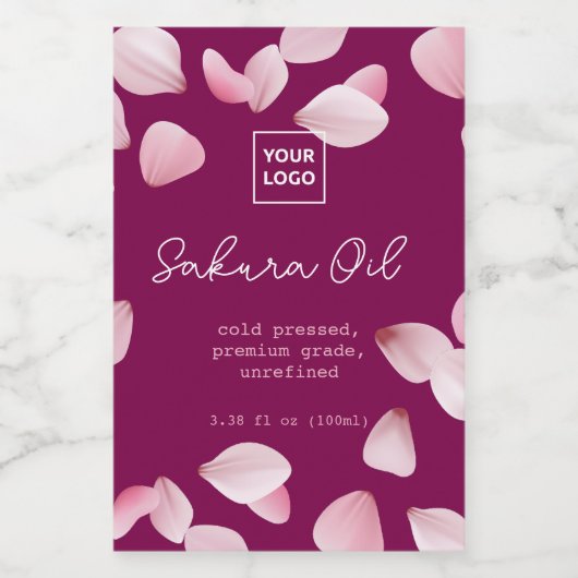 Custom Sakura Oil Label Wijn Etiket (Enkel label)