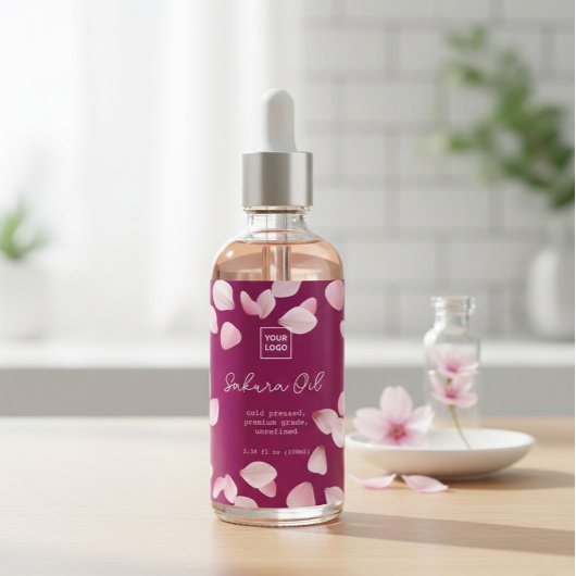 Custom Sakura Oil Label Wijn Etiket