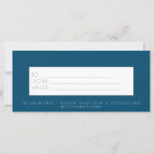 Custom Salon Business Moderne Chic Chic Cadeaubon (Achterkant)