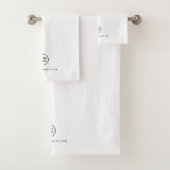 Custom Salon Company Logo White Bad Handdoek (Insitu)