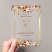 Custom Samen Met Hun Gezinnen Trouwen Acryl Uitnodigingen (Insitu (Draagbaar))