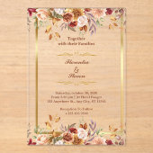 Custom Samen Met Hun Gezinnen Trouwen Acryl Uitnodigingen (Voorkant)