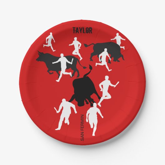 Custom, San Fermin Pamplona, bull run / encierro, Papieren Bordje (Voorkant)