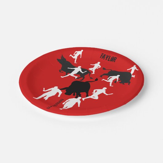 Custom, San Fermin Pamplona, bull run / encierro, Papieren Bordje (Gekanteld)