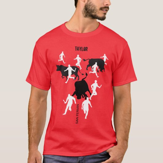 Custom, San Fermin Pamplona, bull run / encierro, T-shirt (Voorkant)