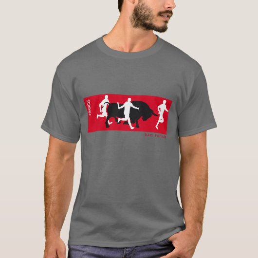Custom, San Fermin Pamplona, encierro/bull run, T-shirt (Voorkant)