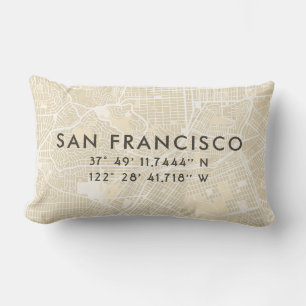 Custom San Francisco Map Beige Kussen