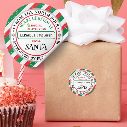 Custom Santa Claus Name Sticker — North Pole Works