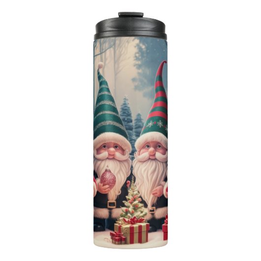 Custom Santa Gnome Christmas Tumblr – Holiday Gift Thermosbeker (Voorkant)
