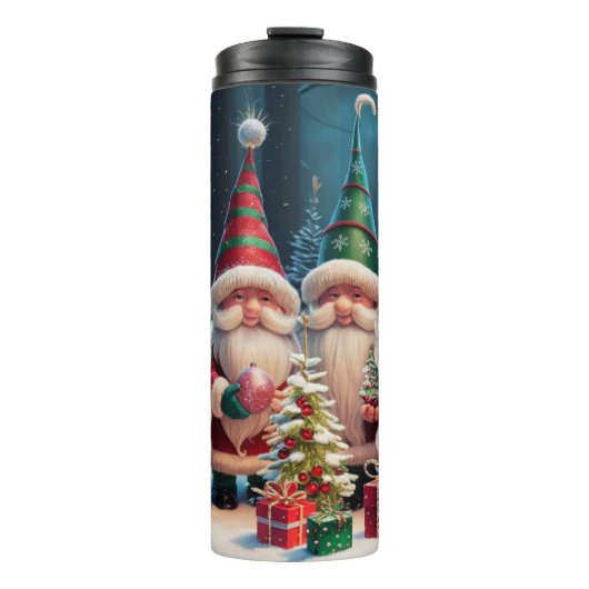 Custom Santa Gnome Holiday Tumblr – Festive Gift Thermosbeker (Voorkant)