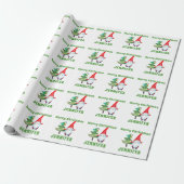 Custom Santa Gnome Kerst Wrapping Paper Groen Cadeaupapier (Uitgerold)