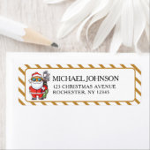 Custom Santa Golf Christmas - Funny Holiday Adress Etiket (Insitu)