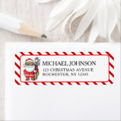 Custom Santa Golf Christmas - Funny Holiday Adress Etiket (Insitu)