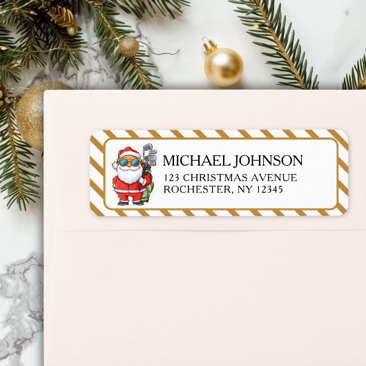 Custom Santa Golf Christmas - Funny Holiday Adress Etiket