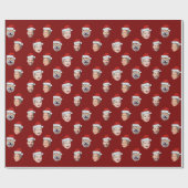 Custom Santa Hat Family Face 4 Photos Christmas Cadeaupapier (Vlak)