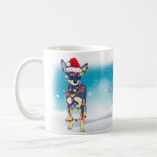 Custom Santa Hat Merry kerst Chihuahu Lover Koffiemok (Links)
