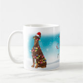 Custom Santa Hat Merry Kerstmis Doberman Lover Koffiemok (Links)