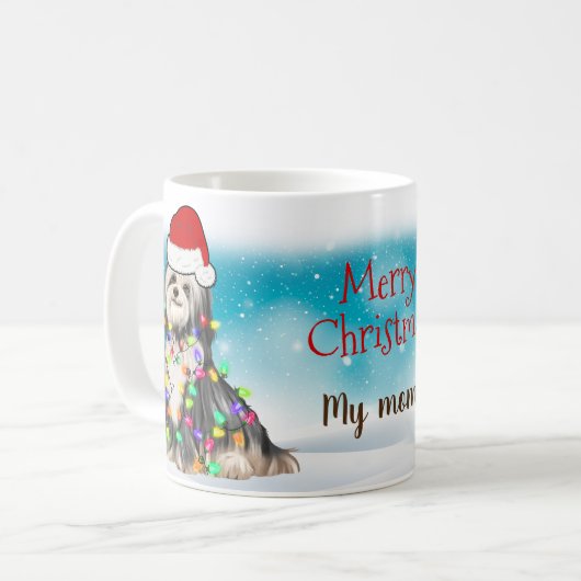 Custom Santa Hat Merry Kerstmis Havanese Koffiemok (Voorkant links)