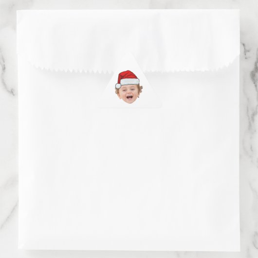 Custom Santa Hat Stickers, Face Photo Christmas Sticker (Tas)