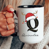 Custom Santa Monogram Coffee Mug for Coworkers Mok