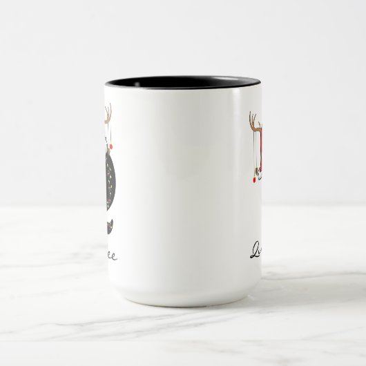 Custom Santa Monogram Coffee Mug for Coworkers Mok (Midden)