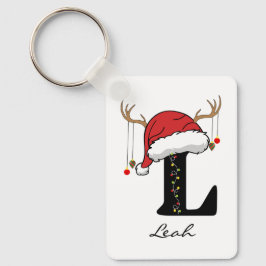 Custom Santa Monogram Keychain for Friends & Moms