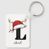 Custom Santa Monogram Keychain for Friends & Moms (Achterkant)