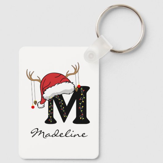Custom Santa Monogram Keychain for Teachers (Achterkant)