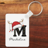 Custom Santa Monogram Keychain for Teachers (Achterkant)