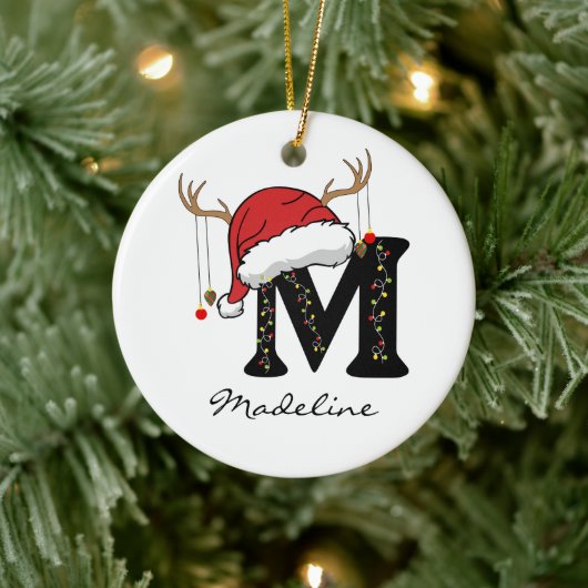 Custom Santa Monogram Ornament for Teachers (Boom)