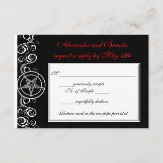 Custom Satanic Wedding Response Cards RSVP Kaartje